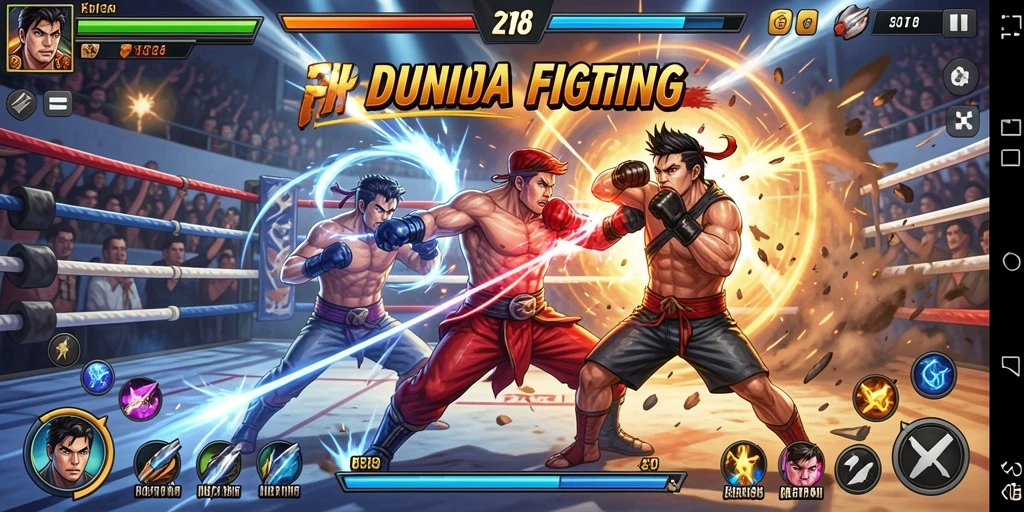 Tampilan aksi pertarungan mendebarkan dalam game Fighting.